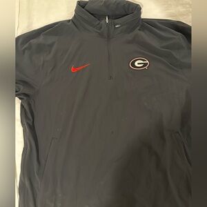 Nike Georgia Bulldogs Men’s Half Zip Short Sleeve Coaches Jacket XXL Hoodie UGA